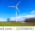 wind turbine farm on a beautiful summer field 123588561