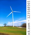 wind turbine on the green field 123588565