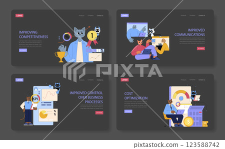 AI for Managers concept. Illustrating enhanced business competencies through artificial intelligence. Managers utilize AI for improved communications, competitiveness, and process control. Vector AI for Managers concept. Illustrating enhanced business competencies through artificial intelligence. Managers utilize AI for improved communications, competitiveness, and process control. Vector 123588742