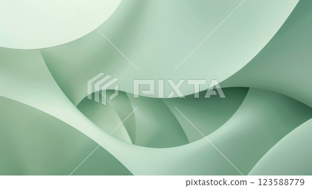 Abstract Pastel Green Background With Soft Fluid Textures and Curves 123588779