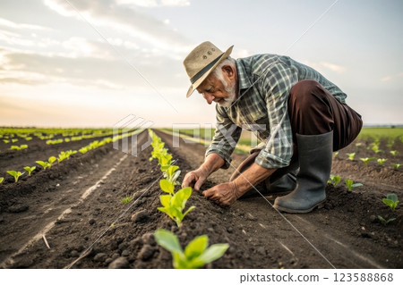 Exploring Growth Potential of Soybean Seedlings in Crop Photography 123588868