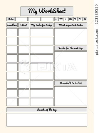 work, week, planner 123589539