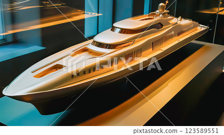 Modern Ship model. Hobbies and collecting concept 123589551