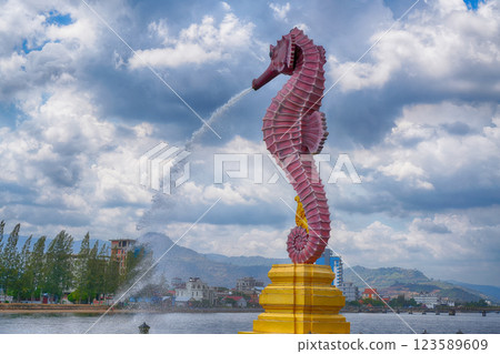 Seahorses, a famous attraction in Kampot 123589609