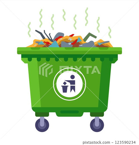 large green container for city garbage. 123590234