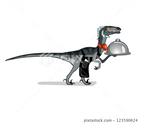 Illustration of a raptor food waiter. 123590624