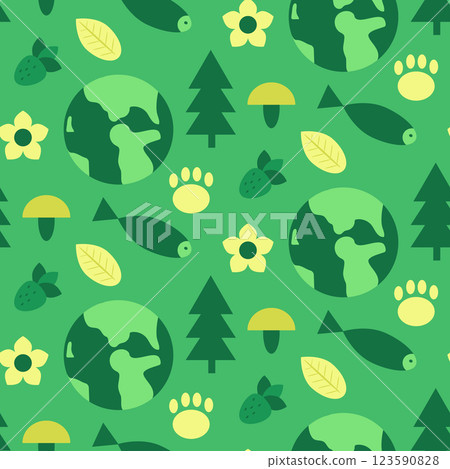Seamless geometric eco-friendly pattern 123590828