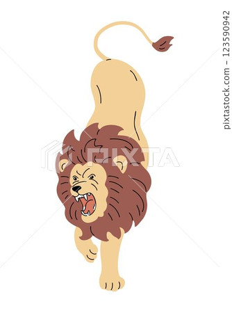 Angry lion with a mane 123590942