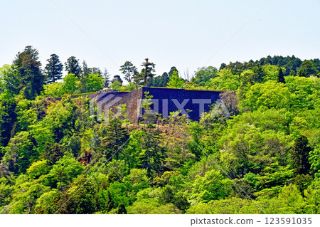 Sendai, the City of Trees: Aoba Castle Ruins, north stone wall of the main castle as seen from the bridge Sendai, the City of Trees: Aoba Castle Ruins, north stone wall of the main castle as seen from the bridge 123591035