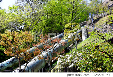 Sendai, the city of trees: Japan's first hydroelectric power station, Sankyozawa Power Station, hydraulic steel pipes 123591935