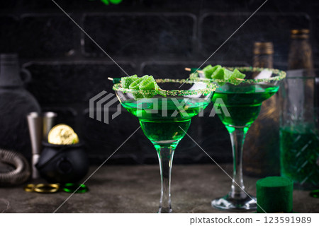 Green cocktail for St. Patrick day Green cocktail for St. Patrick day 123591989