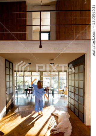 Sunlit Morning in a Modern Home 123592532