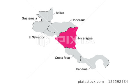 Nicaragua country silhouette Nicaragua country silhouette 123592584