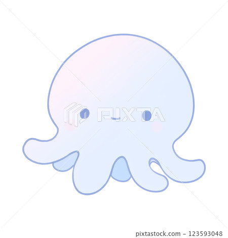 藍色水母插圖 藍色水母插圖 123593048
