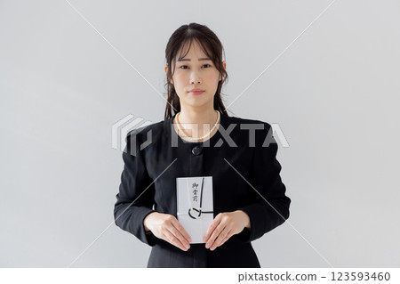 Woman offering a memorial service at a funeral Woman offering a memorial service at a funeral 123593460