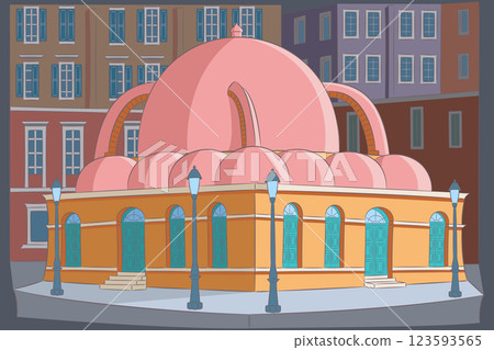 Vector drawing of Hassan Pasha Mosque, Chania, Greece Vector drawing of Hassan Pasha Mosque, Chania, Greece 123593565
