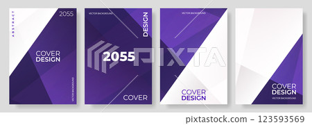 Purple and white abstract modern poster background set. 123593569
