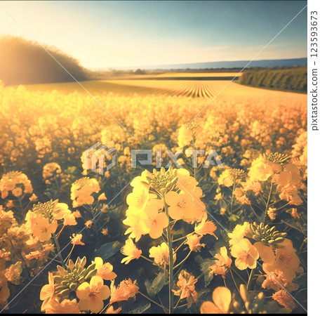 Rapeseed field 123593673