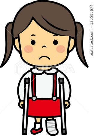 Girl with broken leg 123593674