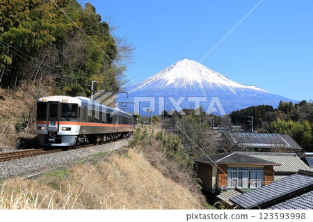 [JR Central] 373 Series Express "Fujikawa" and Mount Fuji (Minobu Line: Nishi-Fujinomiya - Numakubo) 123593998