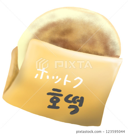 Hand-drawn illustration of hotteok Hand-drawn illustration of hotteok 123595044