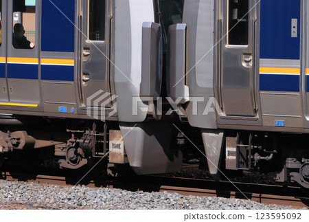 Fall prevention hood on the coupling of the 207 series train Fall prevention hood on the coupling of the 207 series train 123595092