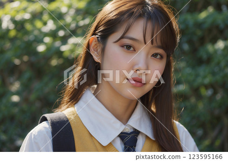 Portrait of a schoolgirl AI-generated image 123595166