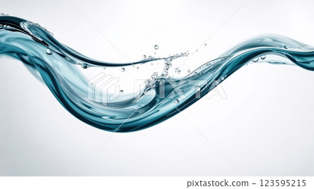transparent water wave with air bubbles on white background transparent water wave with air bubbles on white background 123595215