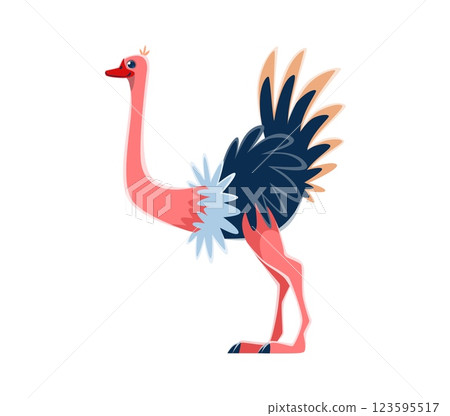 Farm font type, cartoon funny ostrich bird typeface, vector number. Farm font numeral as ostrich for number 4 or Four for farmer poultry bird, agriculture type and kids funny alphabet number typeface Farm font type, cartoon funny ostrich bird typeface, vector number. Farm font numeral as ostrich for number 4 or Four for farmer poultry bird, agriculture type and kids funny alphabet number typeface 123595517