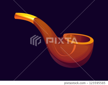 St Patrick day and Irish holiday cartoon smoking pipe, vector symbol of Ireland. Saint Patrick day festival and Irish national holiday traditional wooden smoking pipe of leprechaun for celebration St Patrick day and Irish holiday cartoon smoking pipe, vector symbol of Ireland. Saint Patrick day festival and Irish national holiday traditional wooden smoking pipe of leprechaun for celebration 123595585