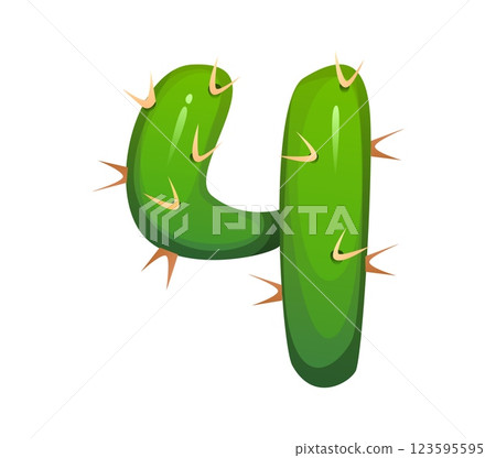 Cartoon Mexican font cactus number 4 four. Hispanic culture holiday mathematics typeface numeral symbol. Latin America fiesta vector math typeset figure or number. Mexican party arabic font digit Cartoon Mexican font cactus number 4 four. Hispanic culture holiday mathematics typeface numeral symbol. Latin America fiesta vector math typeset figure or number. Mexican party arabic font digit 123595595