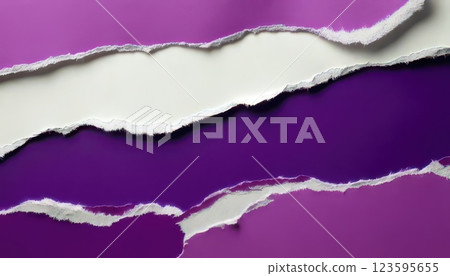 《AI Image》Purple and white torn paper background material 《AI Image》Purple and white torn paper background material 123595655