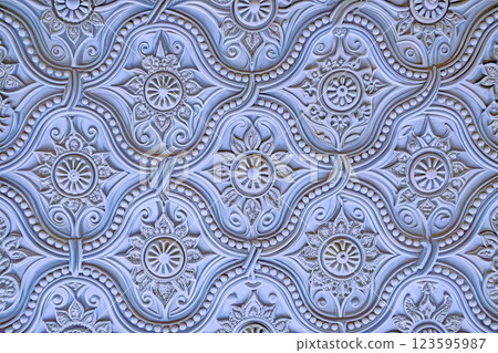Pale blue gray ornament pattern for decoration,stucco 123595987