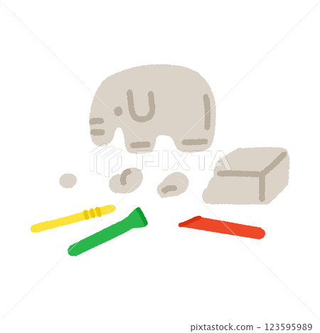 Simple and cute clay hand-drawn illustrations 123595989