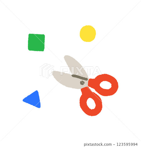 簡單可愛的剪刀手繪插畫 123595994