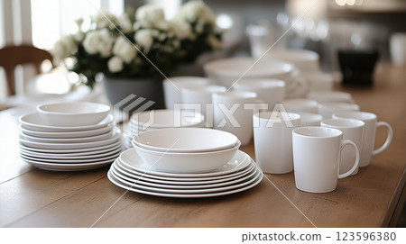 Melamine resin plate 123596380