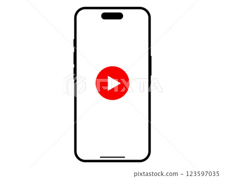 智慧型手機和影片播放按鈕 123597035
