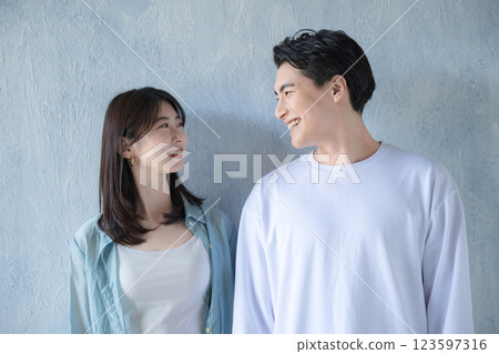 couple staring at each other couple staring at each other 123597316