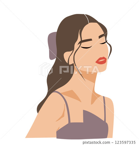 Fashion female portrait, abstract illustration for social media post Fashion female portrait, abstract illustration for social media post 123597335