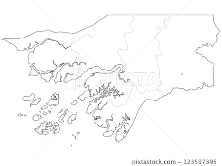 Blank map Guinea-Bissau 123597395