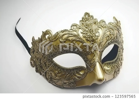 Beautifully decorated Venetian half-mask. Beautifully decorated Venetian half-mask. 123597565