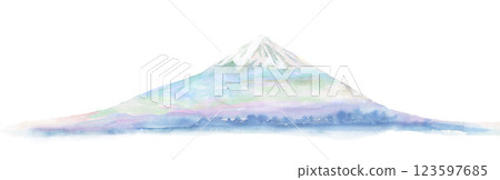 色調柔和的富士山水彩畫 色調柔和的富士山水彩畫 123597685