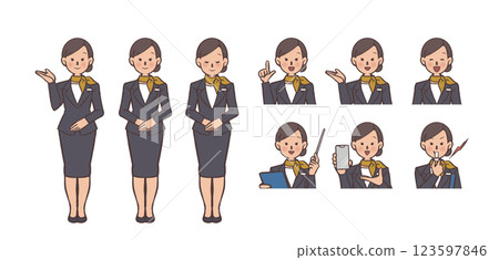 工作中的女性操作員插圖集 123597846