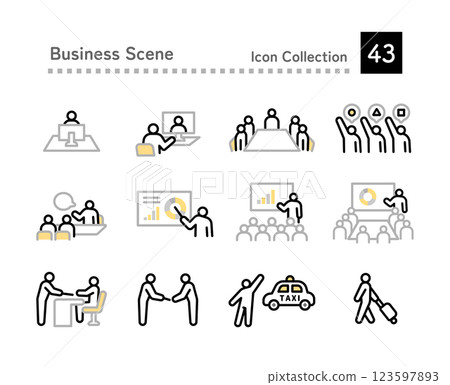Situation icons that occur in business situations 123597893