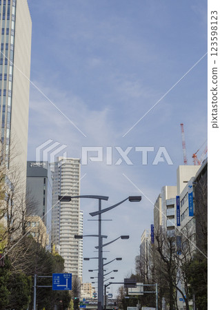 Ikebukuro street lights Toshima Green Boulevard evening view 123598123