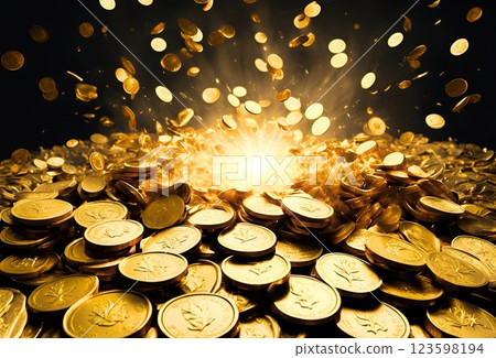大量金幣爆炸飛走 123598194