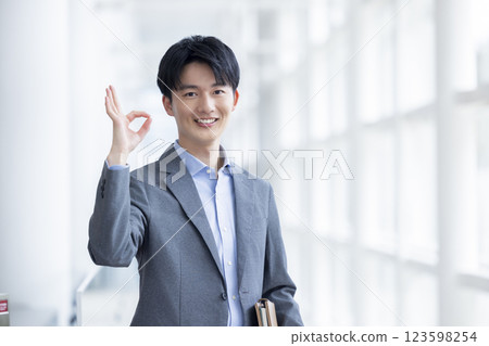Business: Young man wearing casual jacket Business: Young man wearing casual jacket 123598254