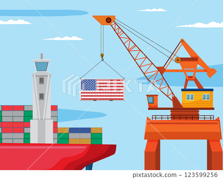 International Trade and Tariffs Illustration International Trade and Tariffs Illustration 123599256