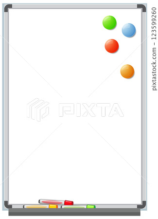 Colorful Magnets on Whiteboard Illustration Colorful Magnets on Whiteboard Illustration 123599260