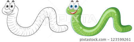 Happy Cartoon Worm Vector Illustration Happy Cartoon Worm Vector Illustration 123599261